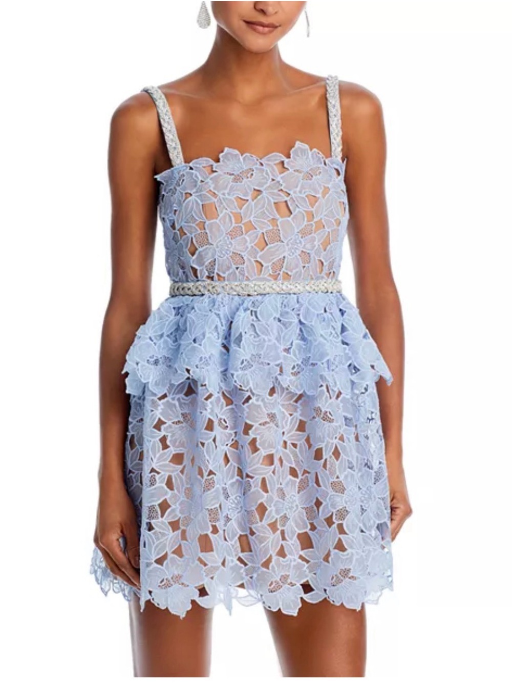 Self-Portrait Light Blue Lace Mini Dress NEW Size 4
